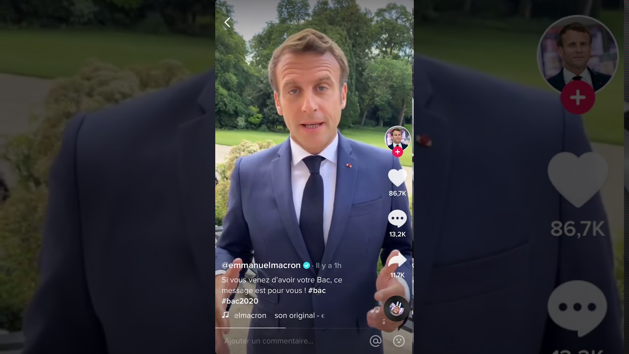 Emmanuel Macron s’adresse aux bacheliers sur Tik Tok